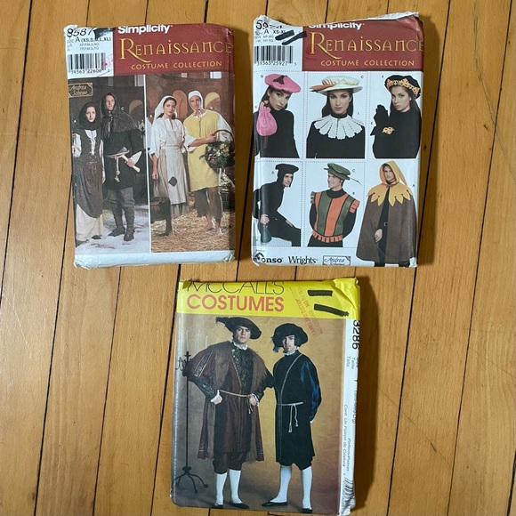 Three costume patterns all new not used. Simplicity 8587 and 5974 McCalls 3286, - Picture 1 of 7